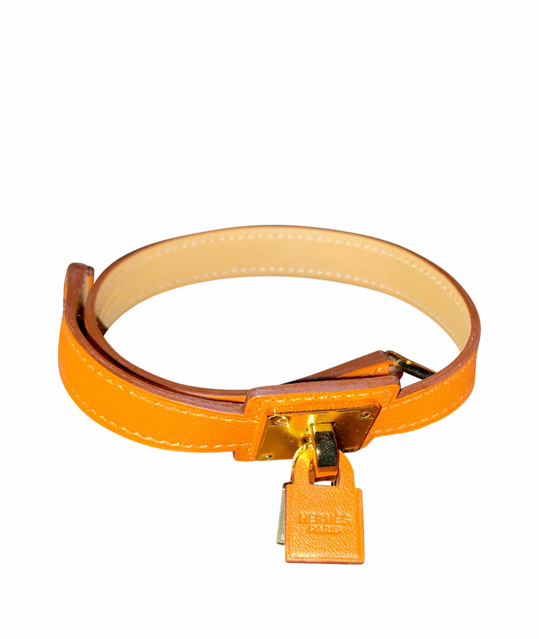 HERMES PRE-OWNED Оранжевый кожаный браслет, фото 1