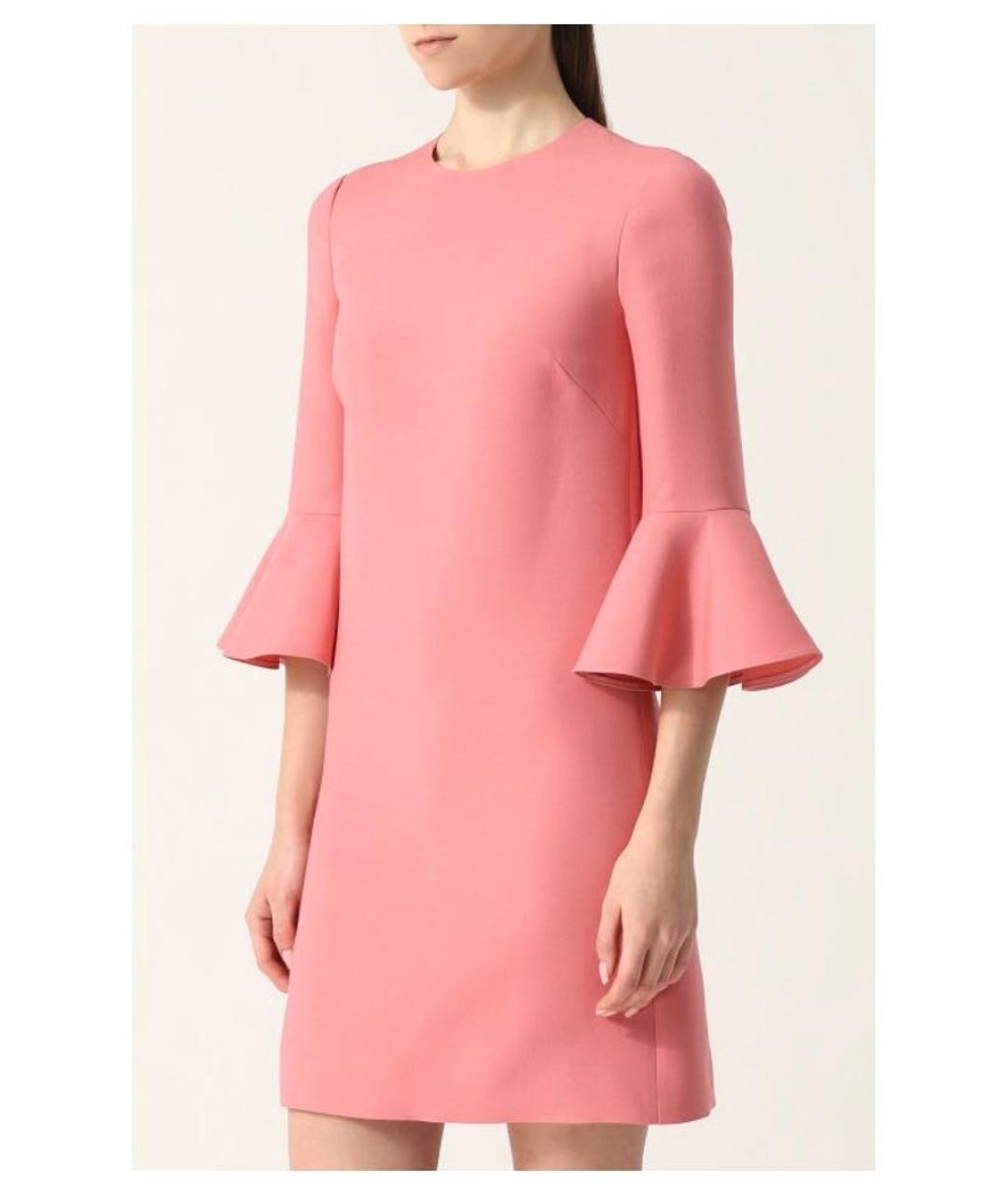 VALENTINO Розовое шерстяное платье, фото 3