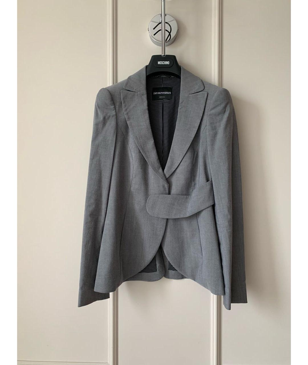 EMPORIO ARMANI Серый шерстяной жакет/пиджак, фото 9