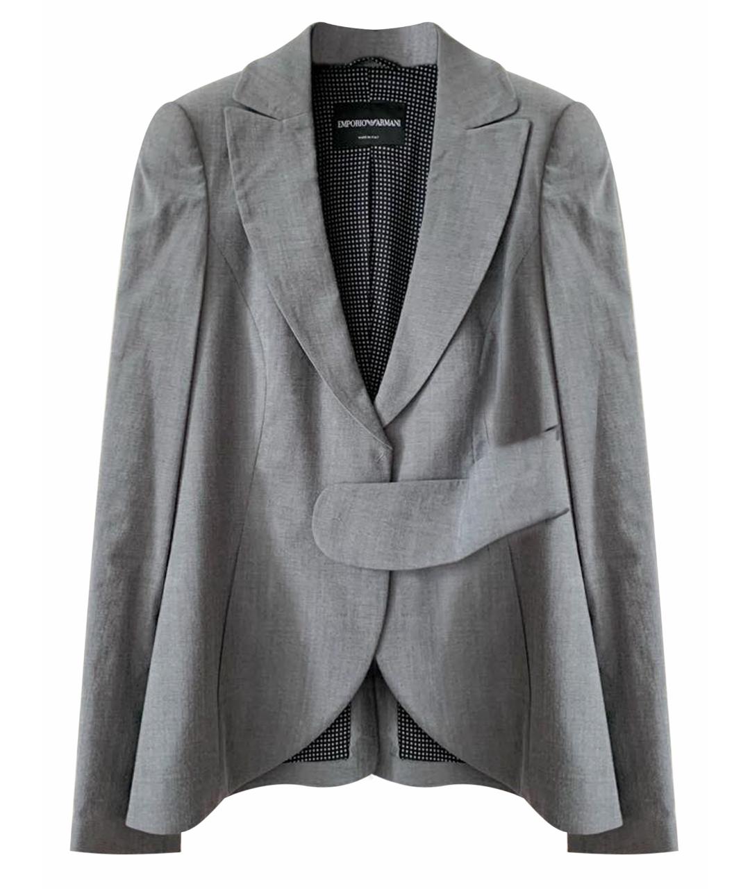 EMPORIO ARMANI Серый шерстяной жакет/пиджак, фото 1