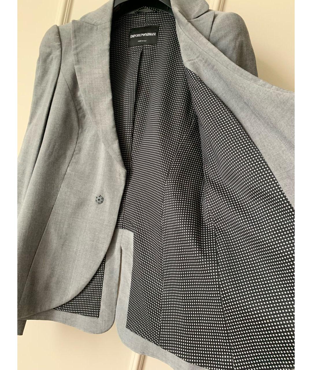 EMPORIO ARMANI Серый шерстяной жакет/пиджак, фото 5