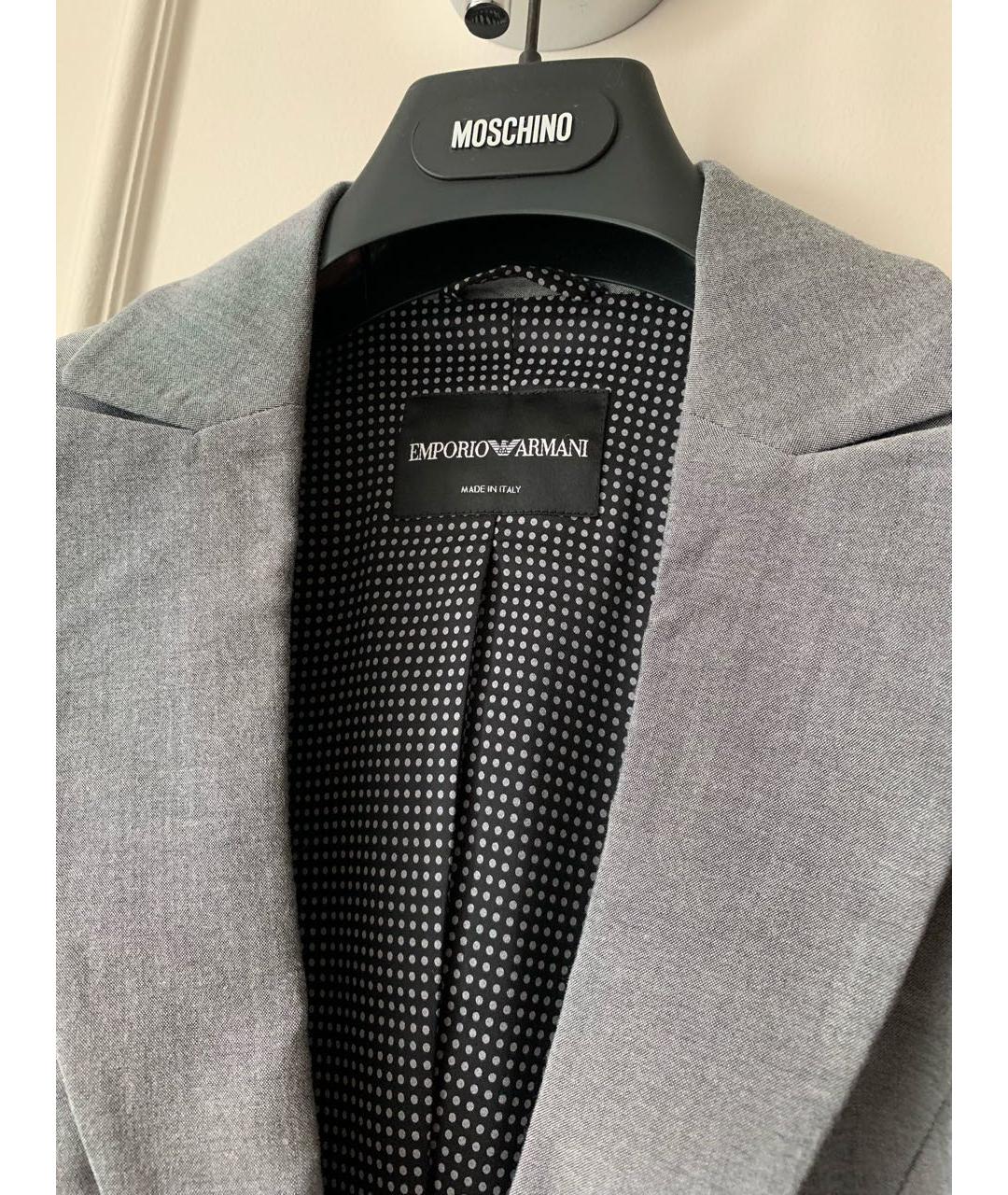 EMPORIO ARMANI Серый шерстяной жакет/пиджак, фото 2