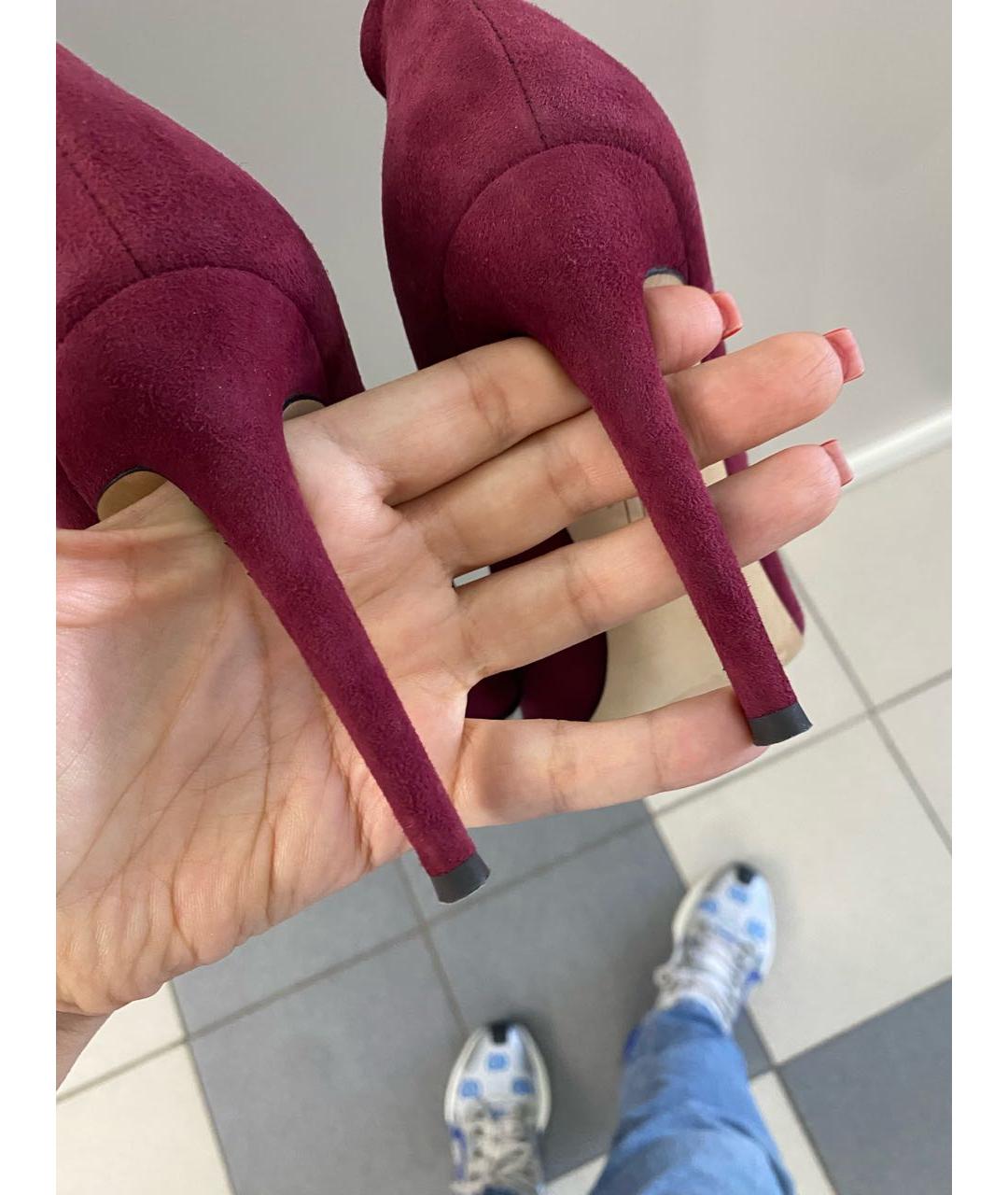 GIUSEPPE ZANOTTI DESIGN Бордовые замшевые туфли, фото 4