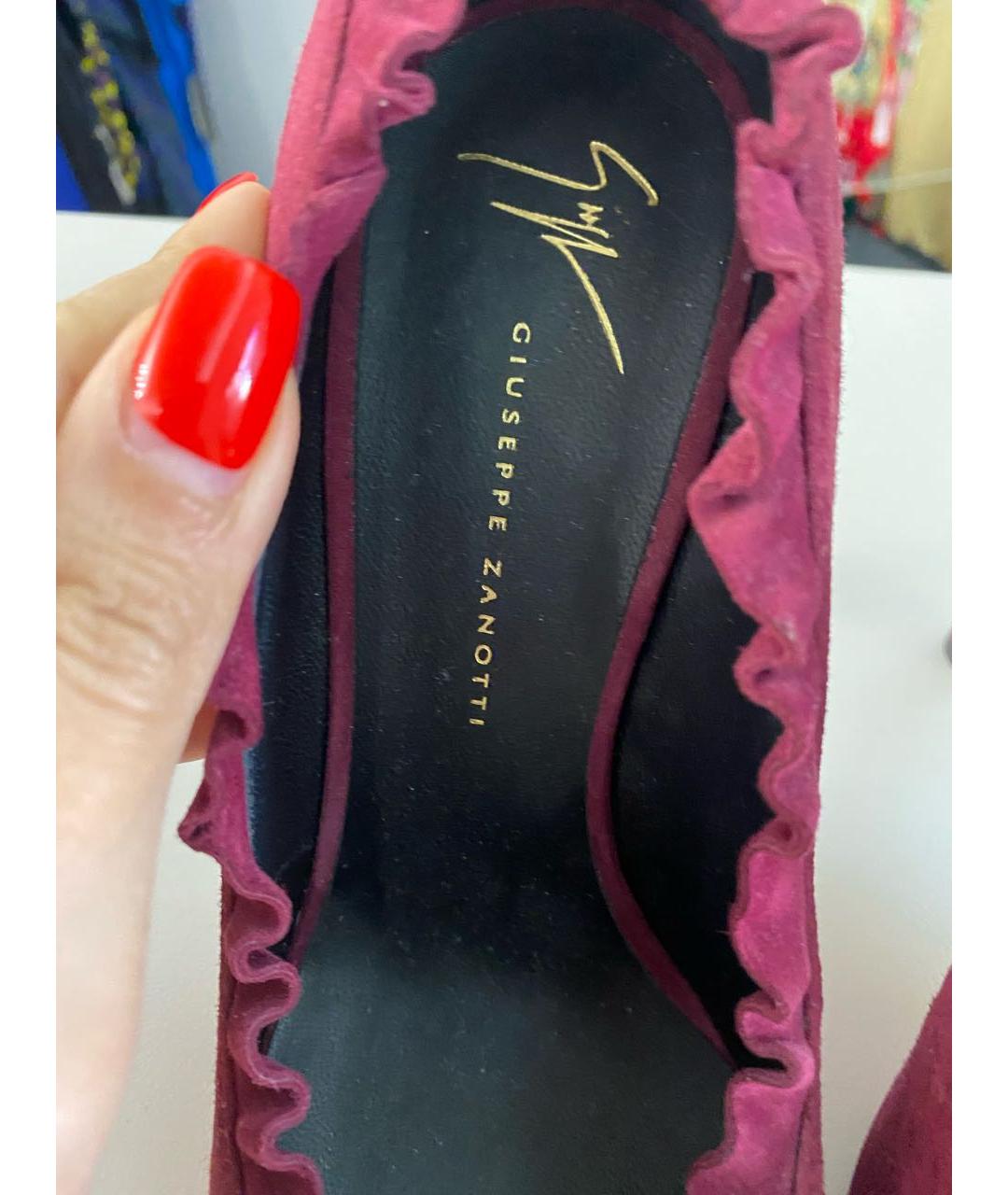 GIUSEPPE ZANOTTI DESIGN Бордовые замшевые туфли, фото 3