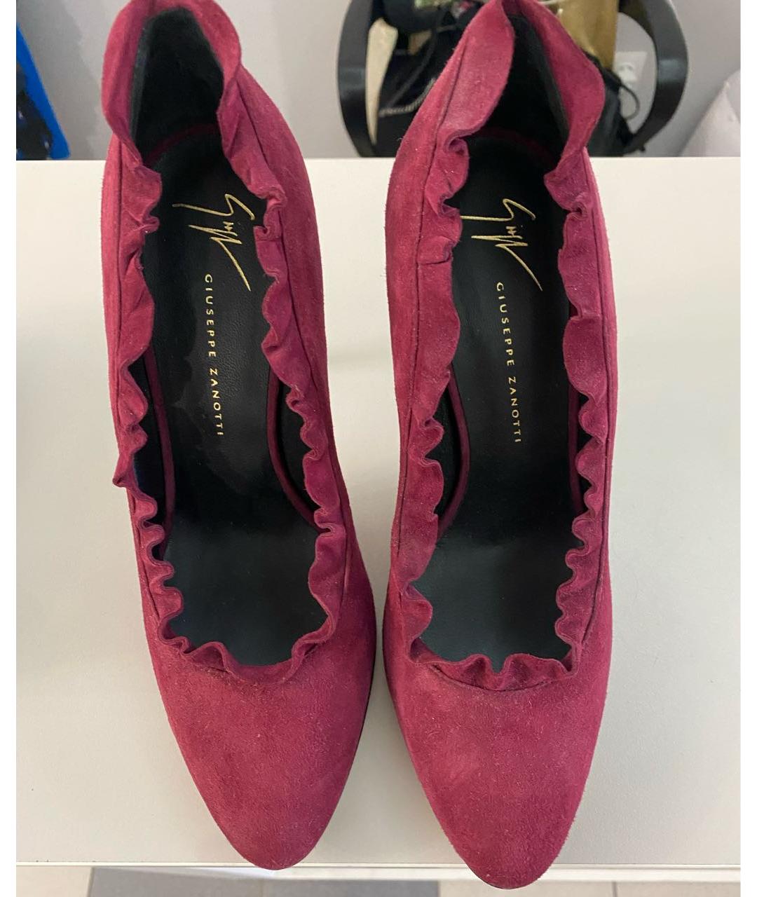 GIUSEPPE ZANOTTI DESIGN Бордовые замшевые туфли, фото 2