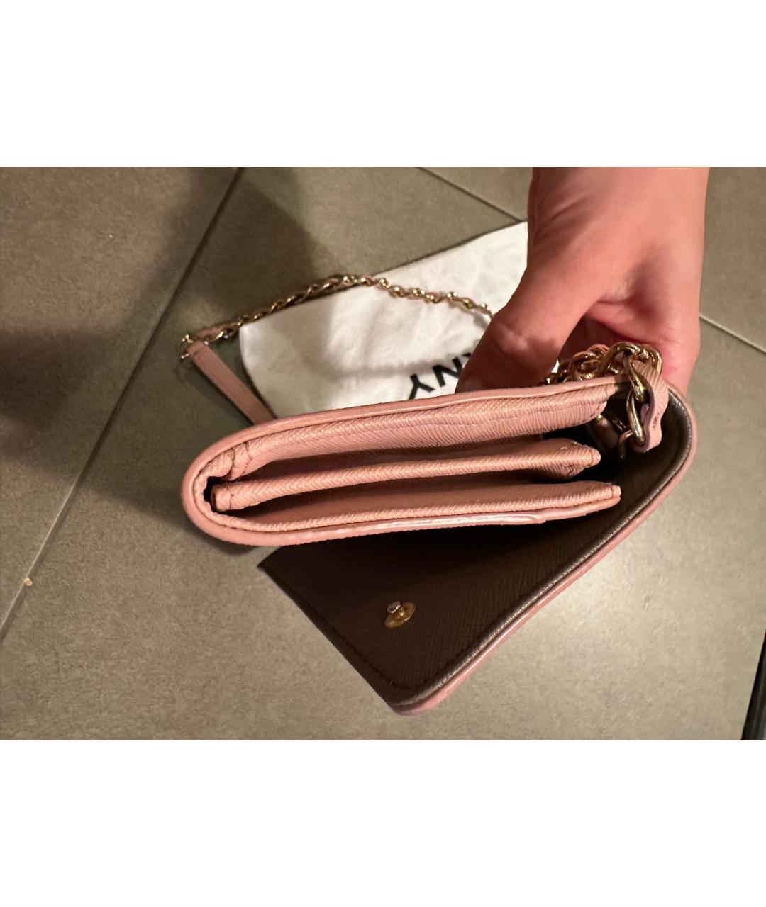 DKNY Розовая кожаная сумка через плечо, фото 8