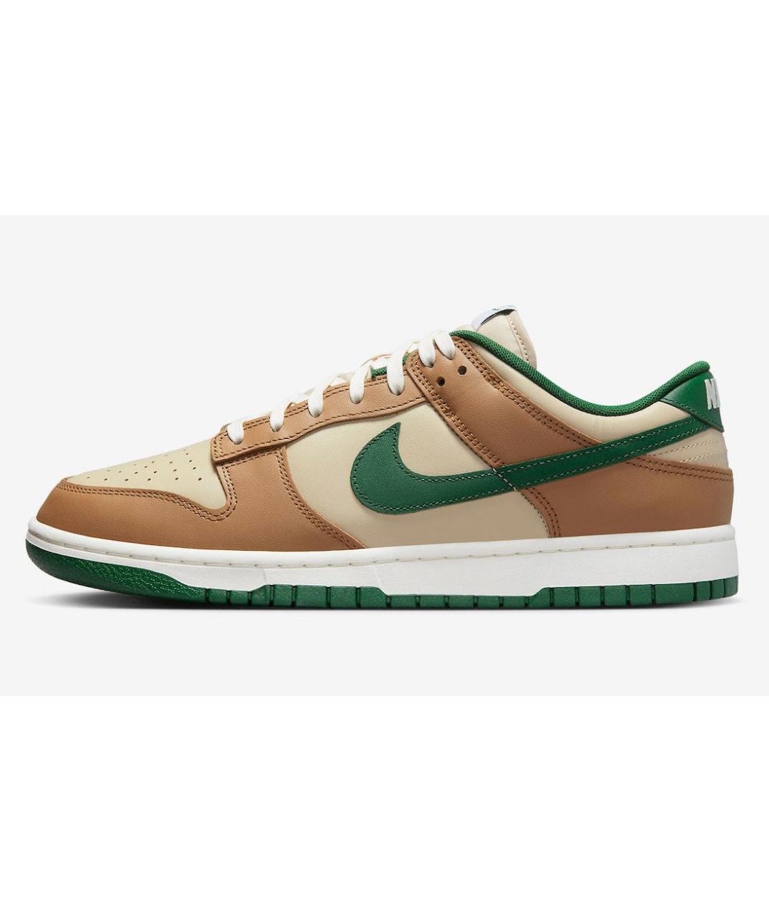 NIKE Коричневые кожаные низкие кроссовки / кеды, фото 3