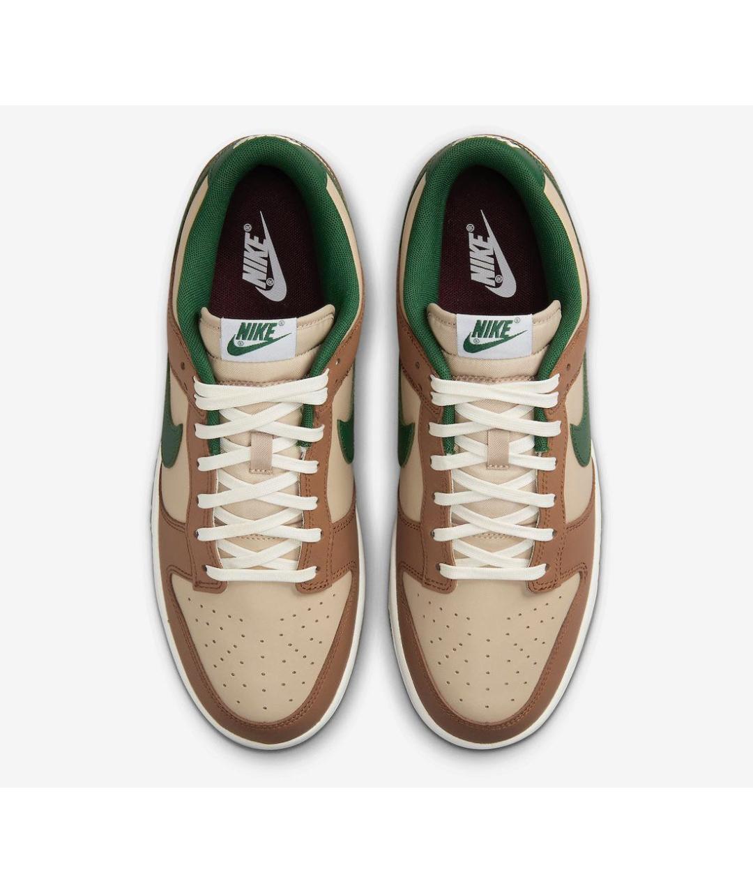 NIKE Коричневые кожаные низкие кроссовки / кеды, фото 4