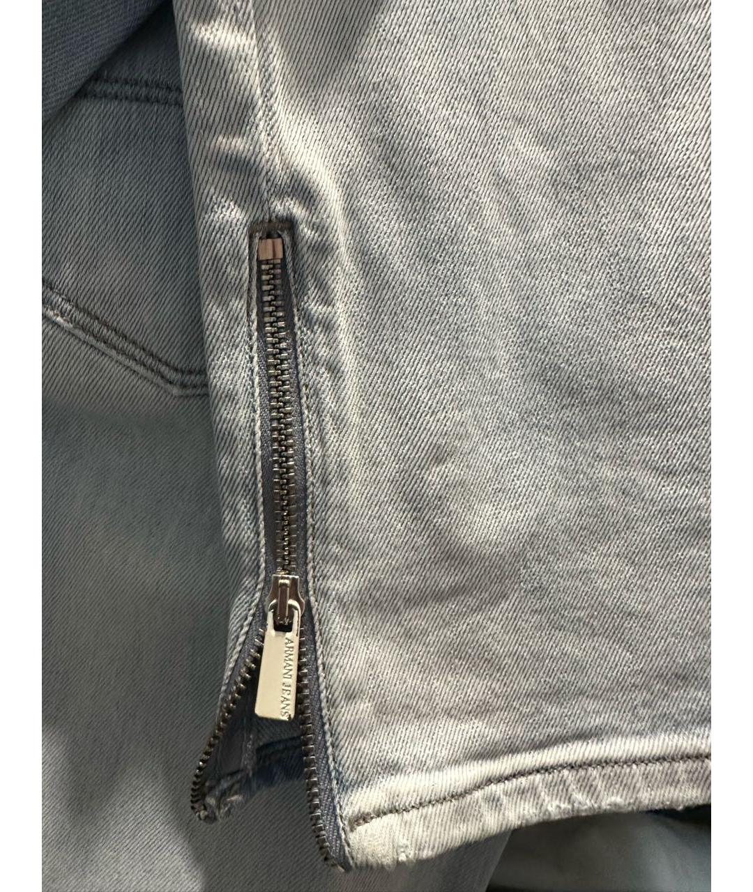 ARMANI JEANS Голубые хлопковые джинсы слим, фото 6