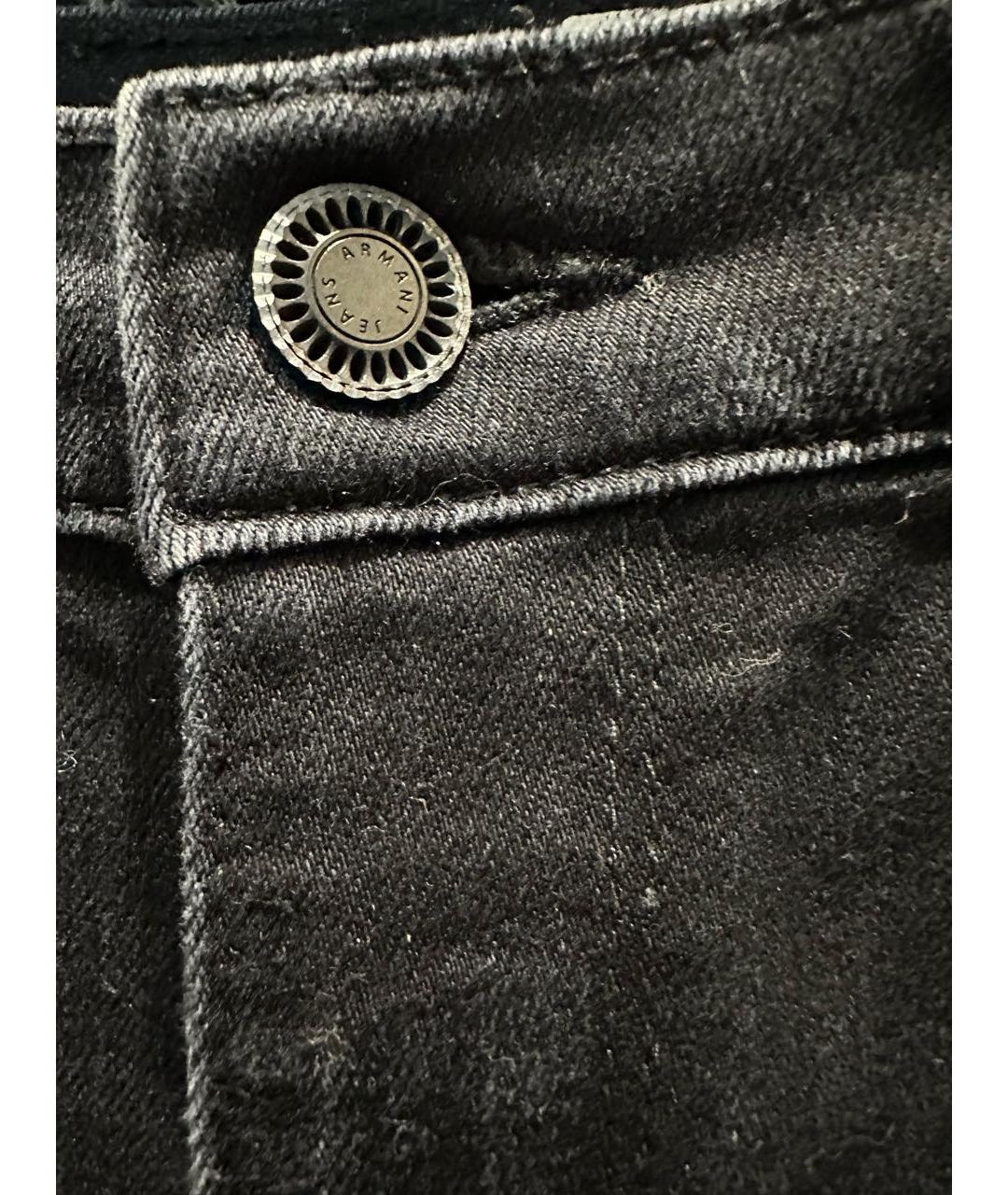 ARMANI JEANS Черные хлопковые джинсы слим, фото 4