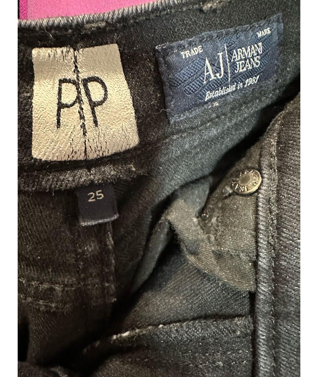 ARMANI JEANS Черные хлопковые джинсы слим, фото 6
