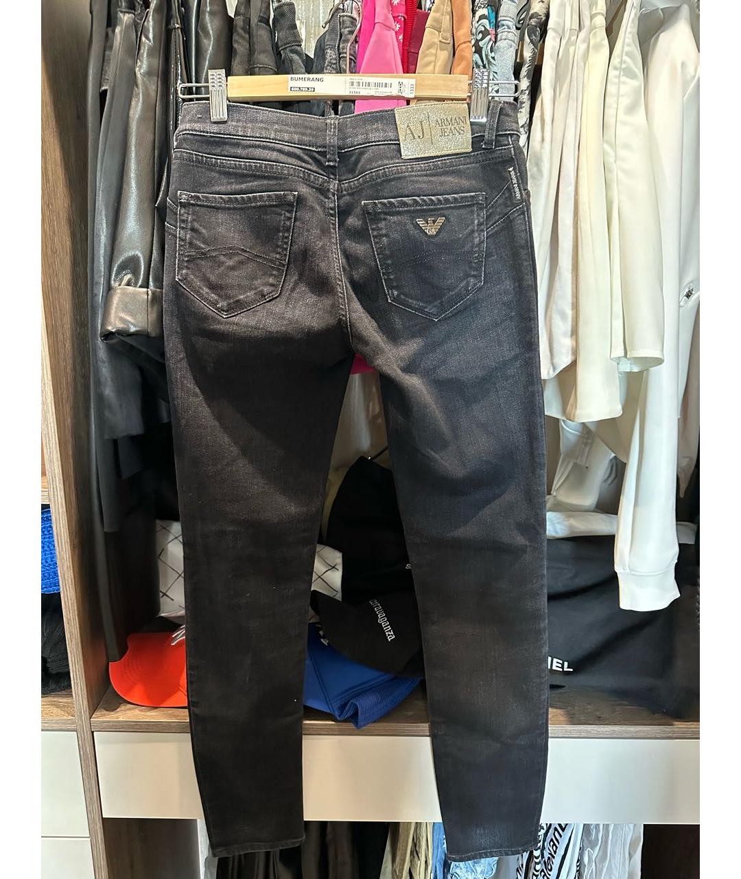 ARMANI JEANS Черные хлопковые джинсы слим, фото 2