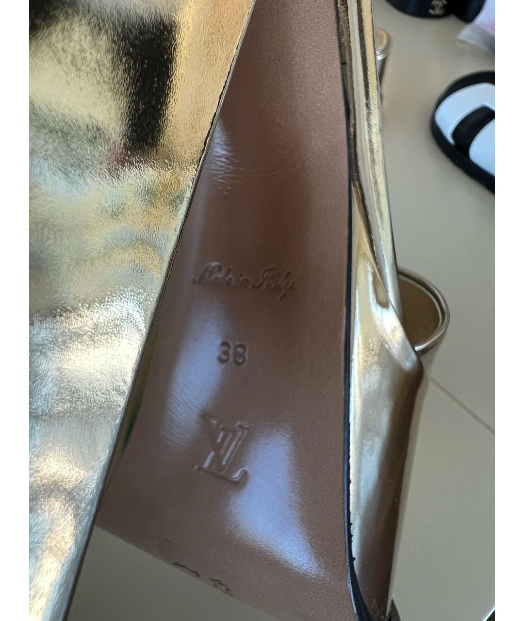 LOUIS VUITTON PRE-OWNED Золотые босоножки, фото 4