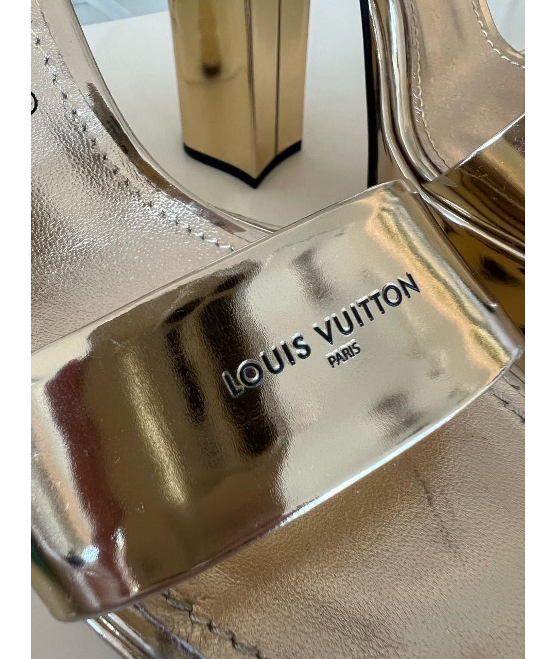 LOUIS VUITTON PRE-OWNED Золотые босоножки, фото 2