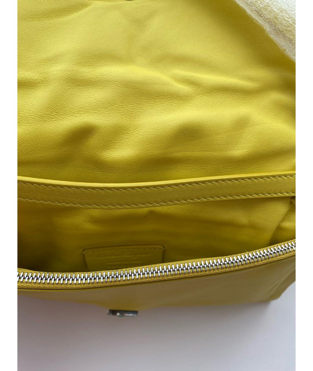SALVATORE FERRAGAMO Желтая кожаная сумка через плечо, фото 2
