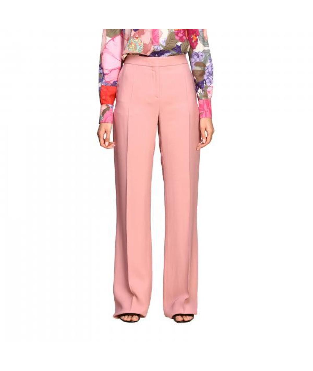 VALENTINO Розовые хлопковые прямые брюки, фото 9