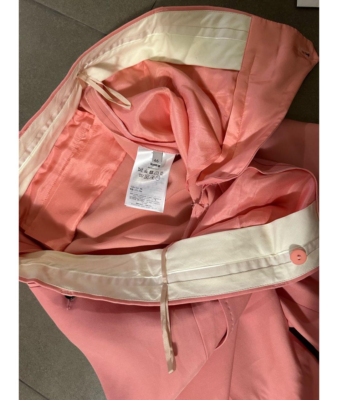 VALENTINO Розовые хлопковые прямые брюки, фото 8
