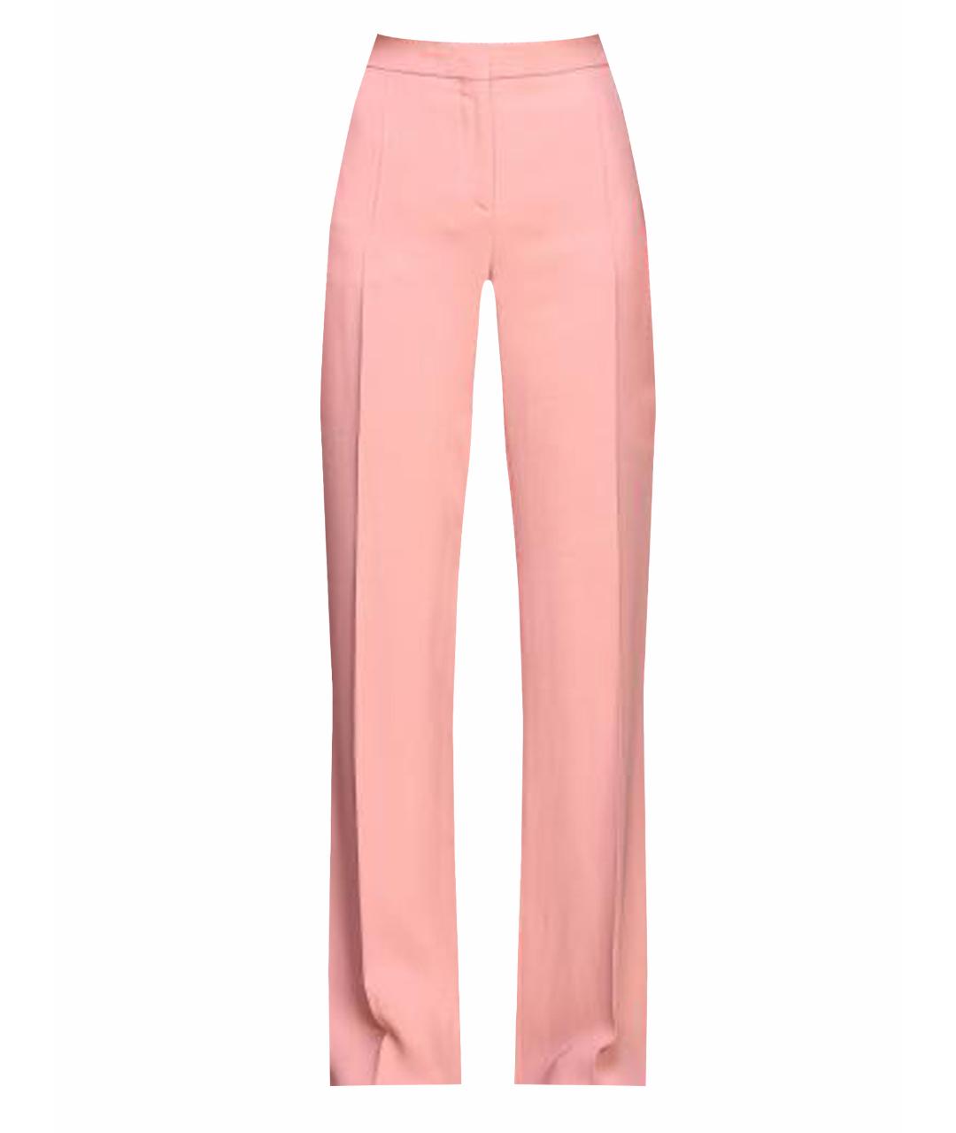 VALENTINO Розовые хлопковые прямые брюки, фото 1