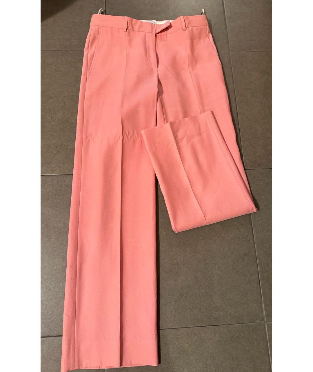 VALENTINO Розовые хлопковые прямые брюки, фото 5