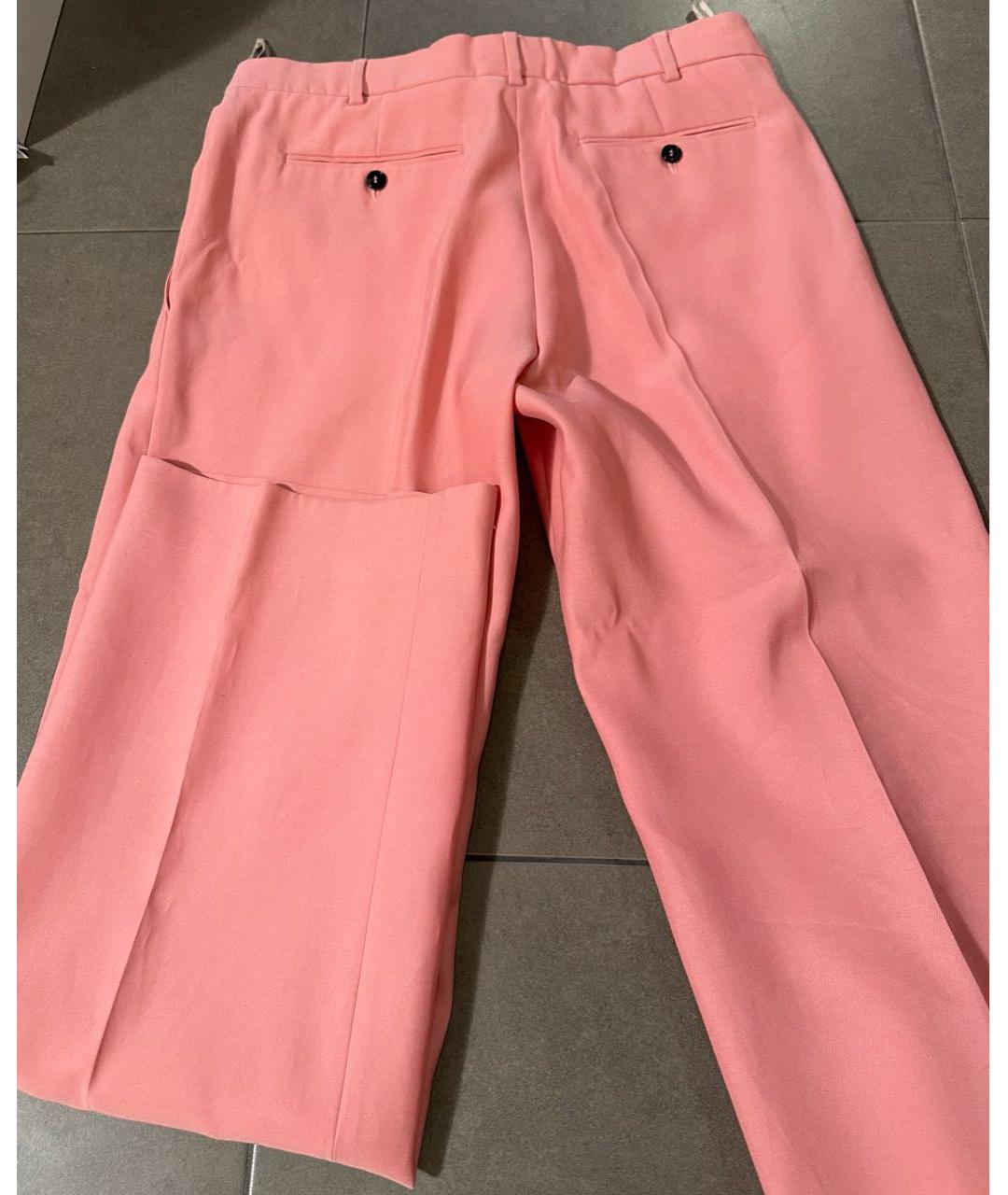 VALENTINO Розовые хлопковые прямые брюки, фото 7