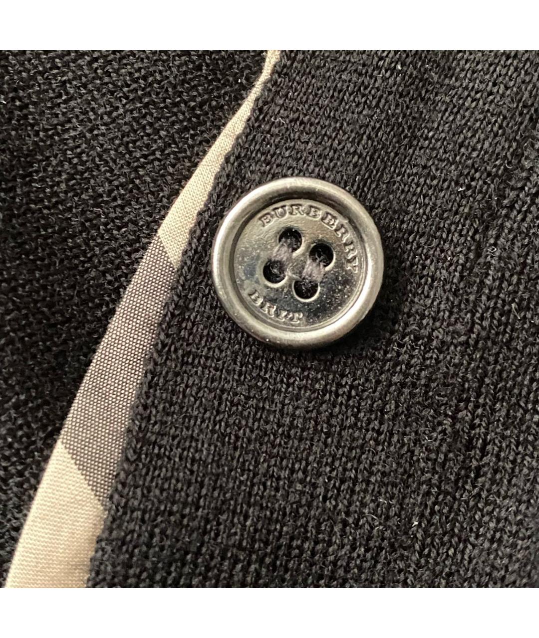BURBERRY Черный шерстяной кардиган, фото 4