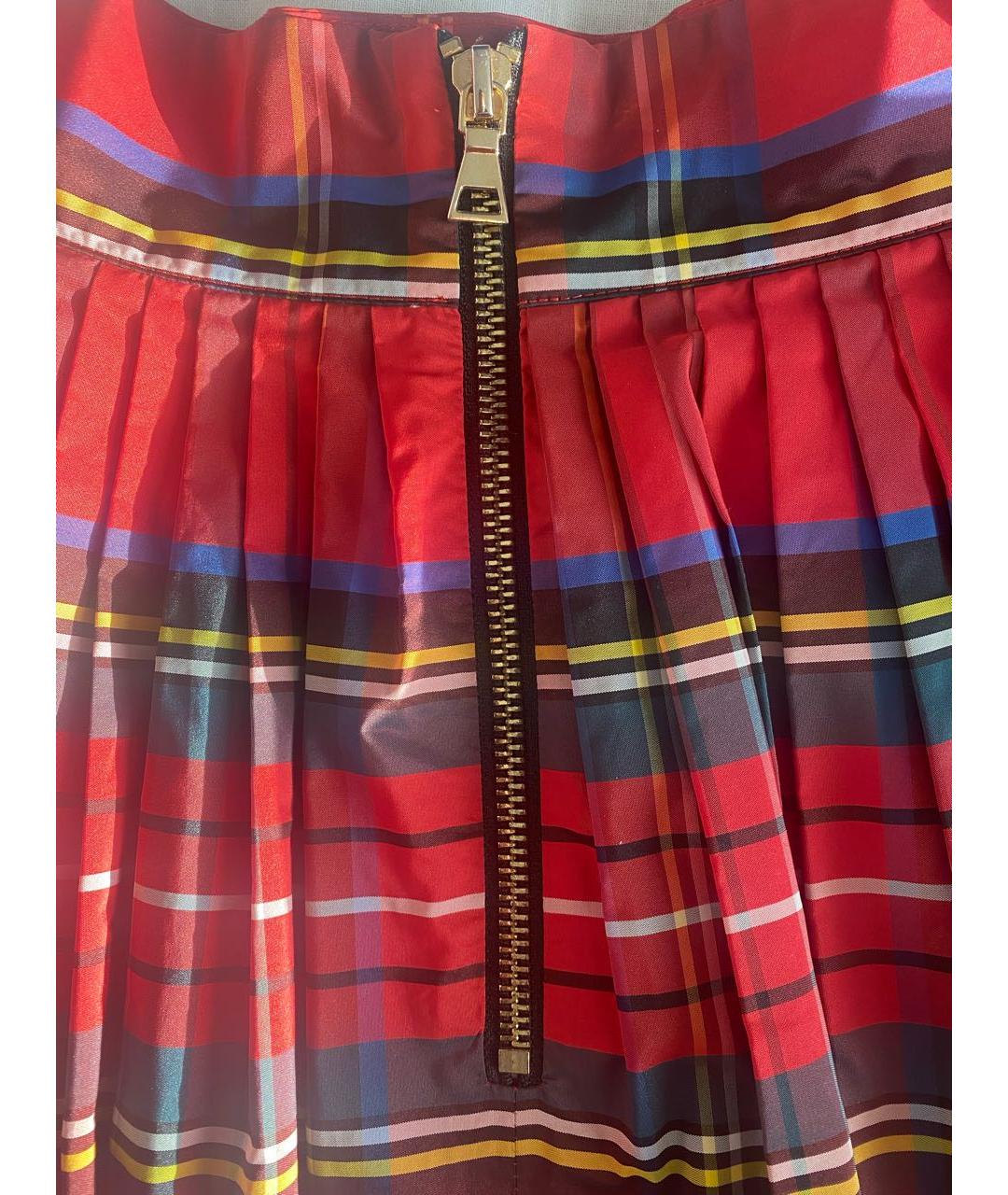 MOSCHINO Красная полиэстеровая юбка мини, фото 3