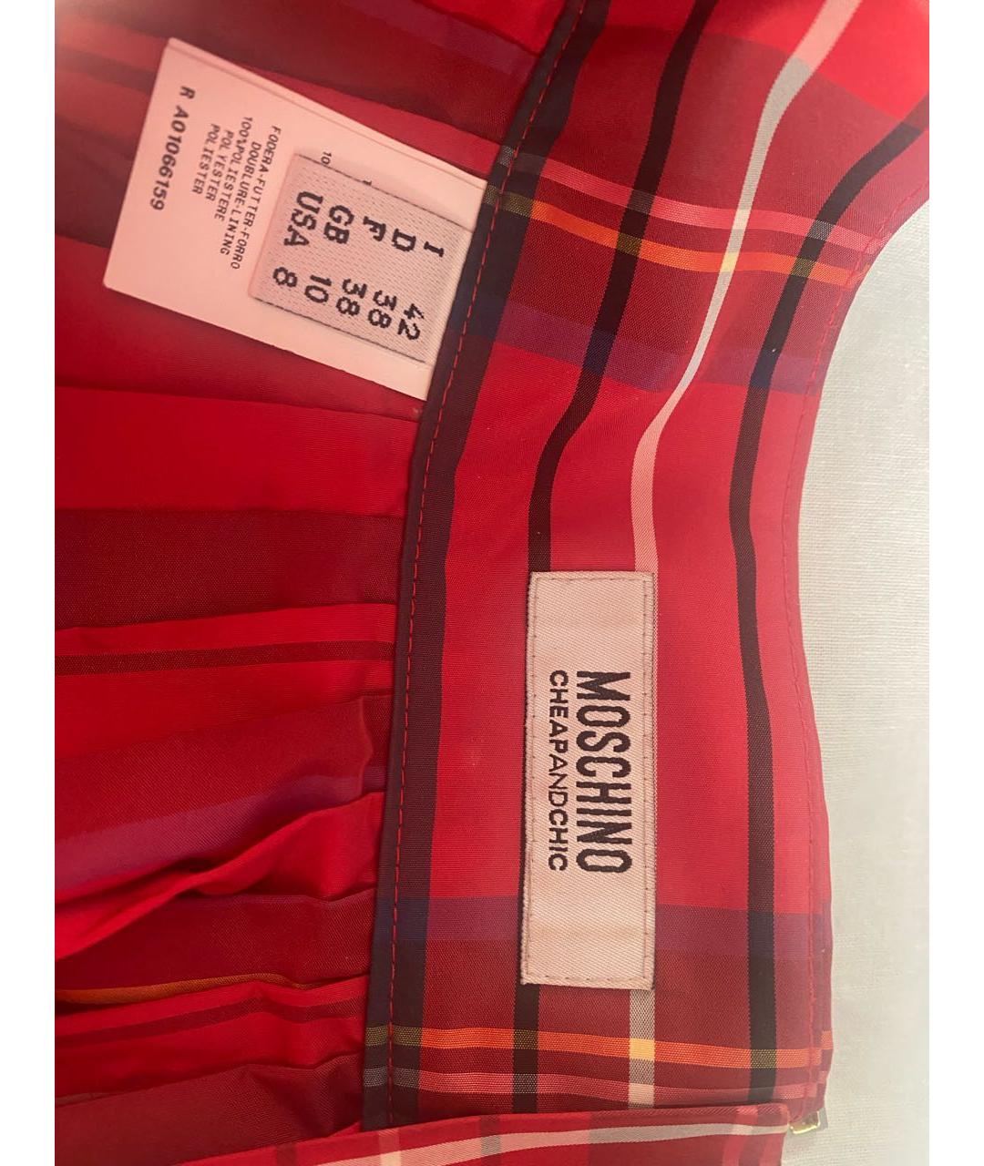 MOSCHINO Красная полиэстеровая юбка мини, фото 2