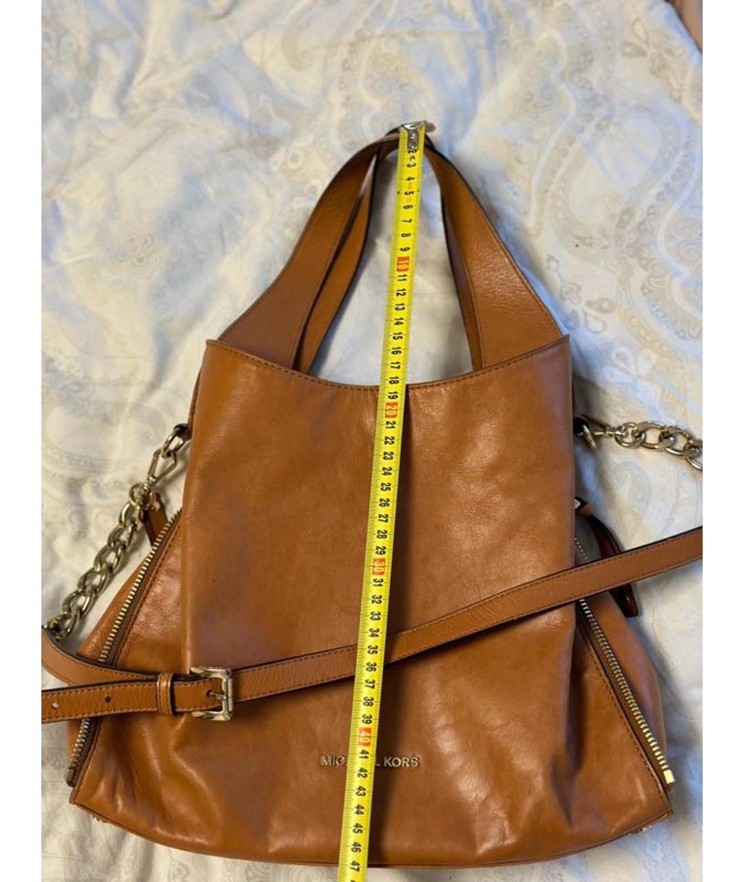 MICHAEL KORS Горчичная кожаная сумка тоут, фото 5