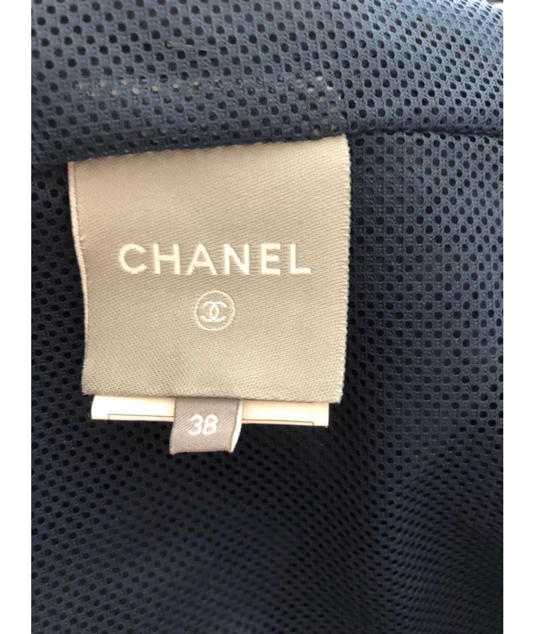 CHANEL Темно-синяя полиэстеровая куртка, фото 6