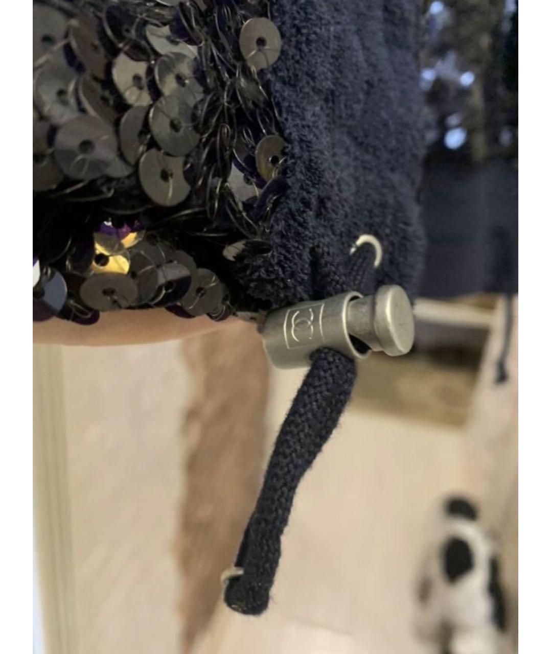 CHANEL Темно-синяя полиэстеровая куртка, фото 7
