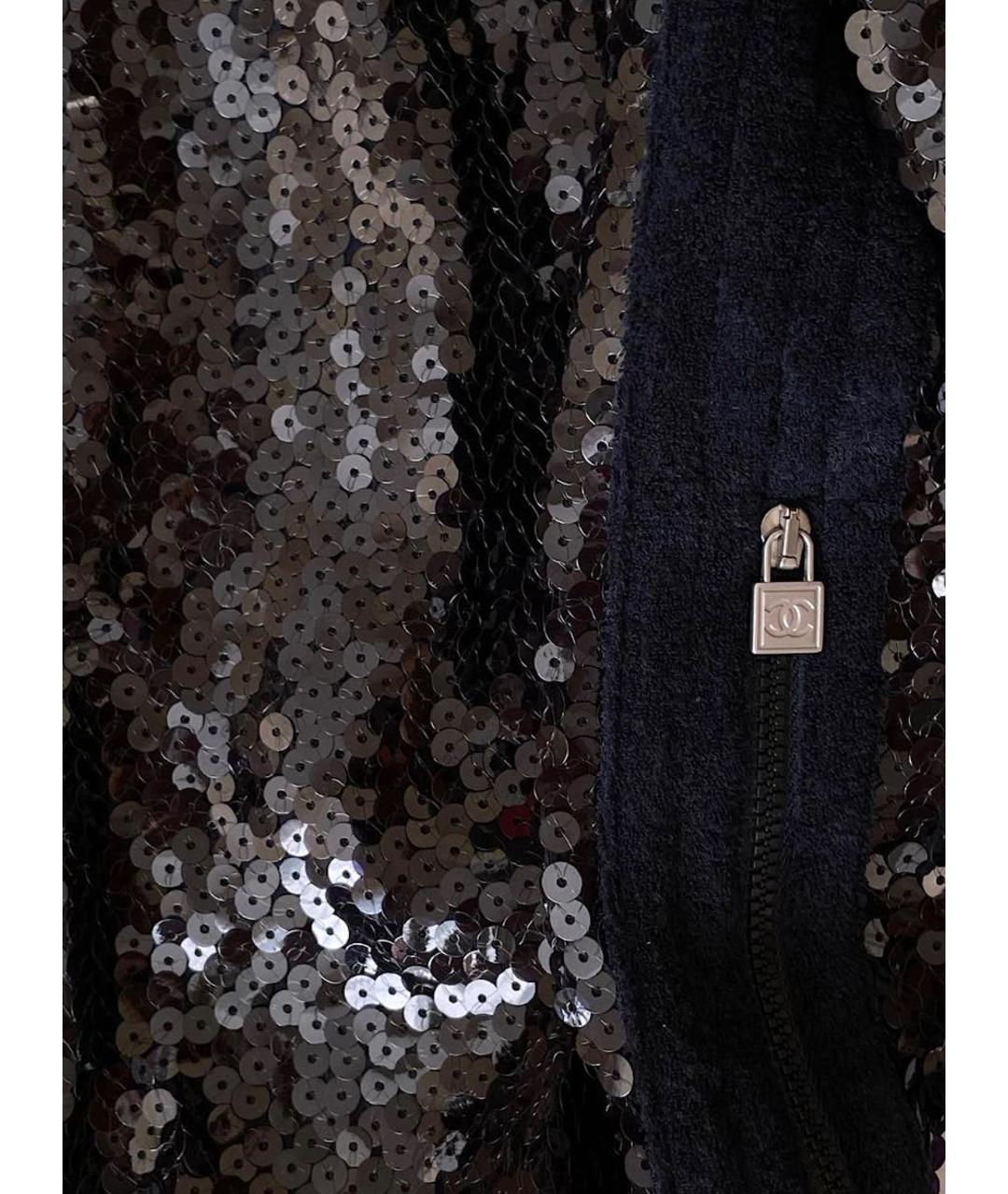 CHANEL Темно-синяя полиэстеровая куртка, фото 3