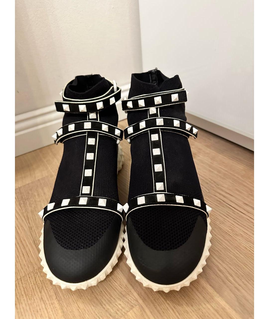 VALENTINO Черные текстильные кеды, фото 2