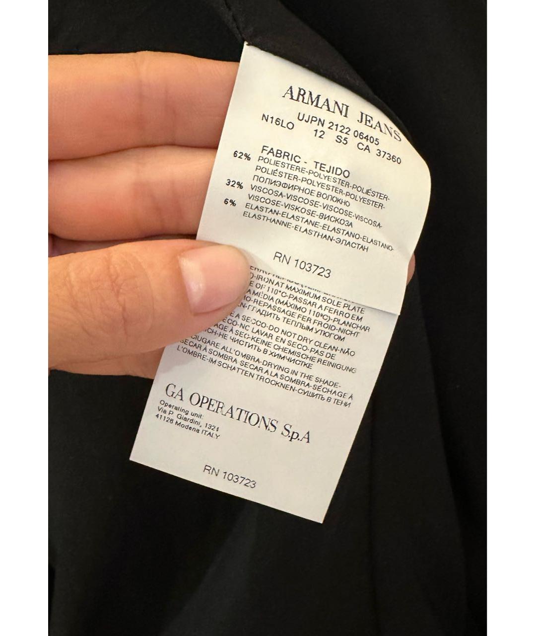 ARMANI JEANS Черный вискозный жакет/пиджак, фото 5