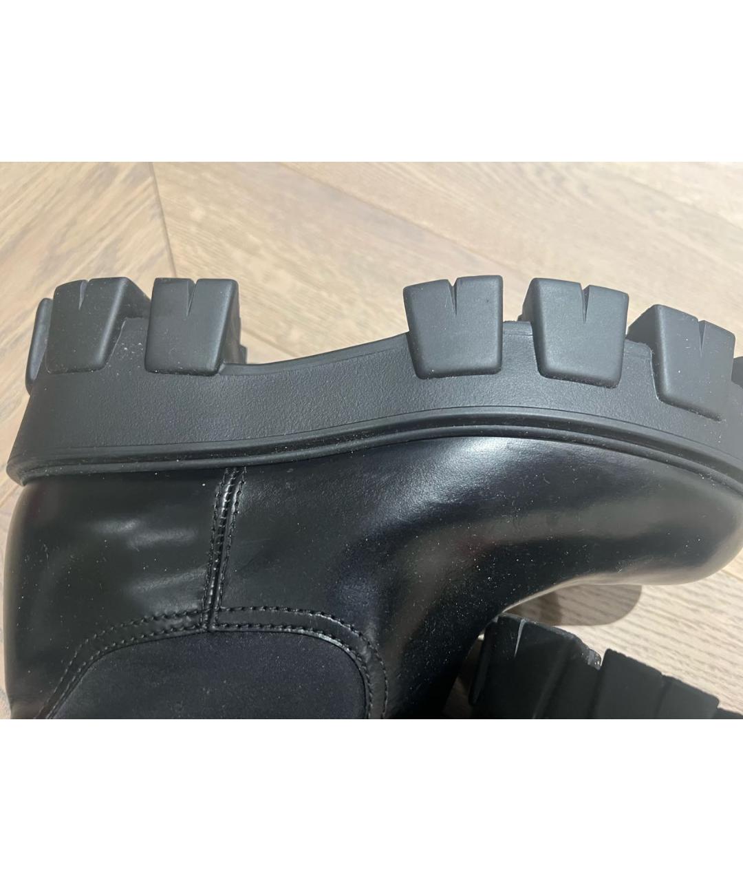 PRADA Черные кожаные сапоги, фото 4