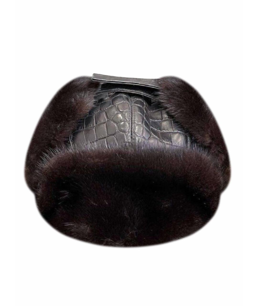 ZILLI Черная кожаная шапка, фото 1