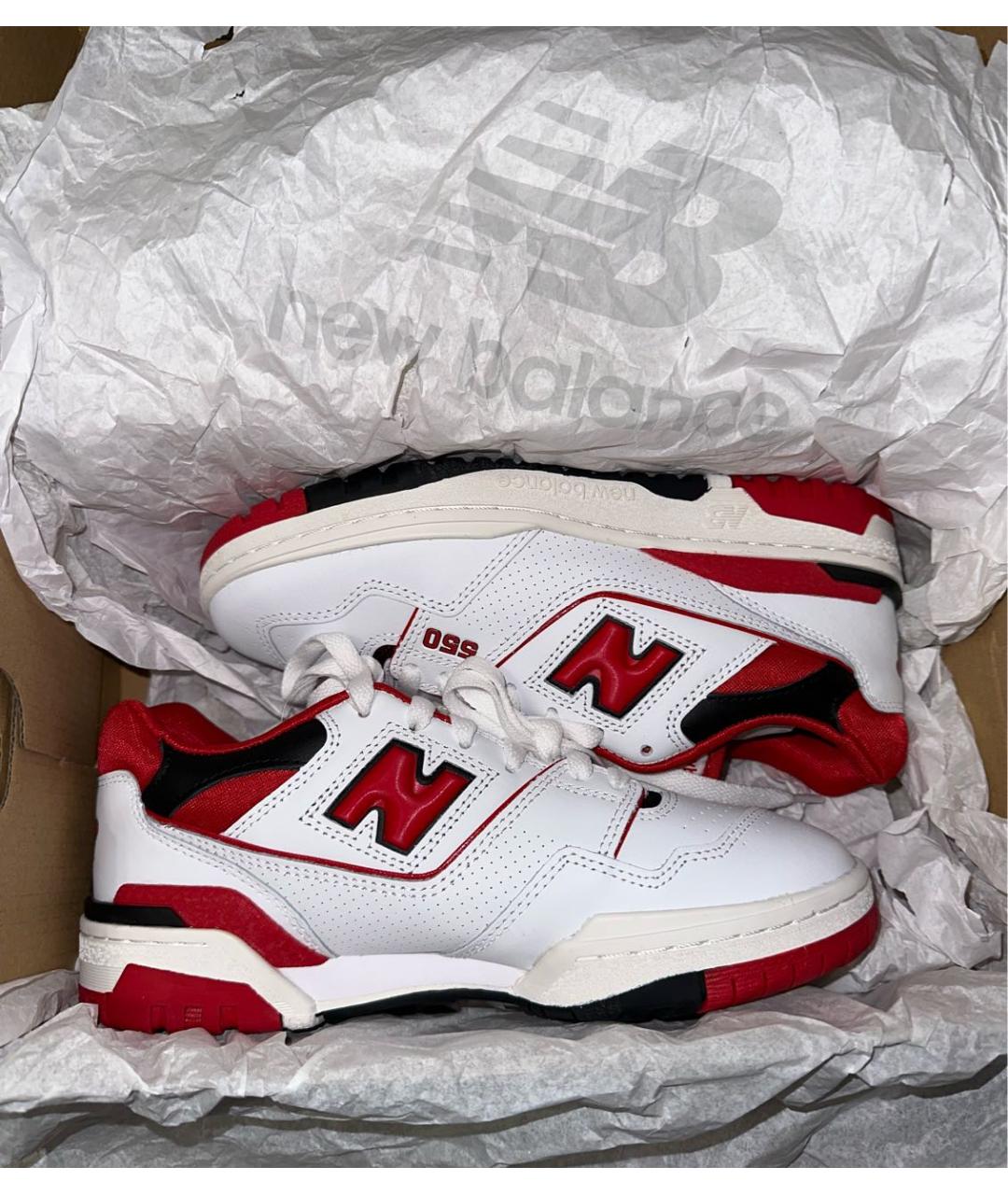 NEW BALANCE Красные кожаные кроссовки, фото 5