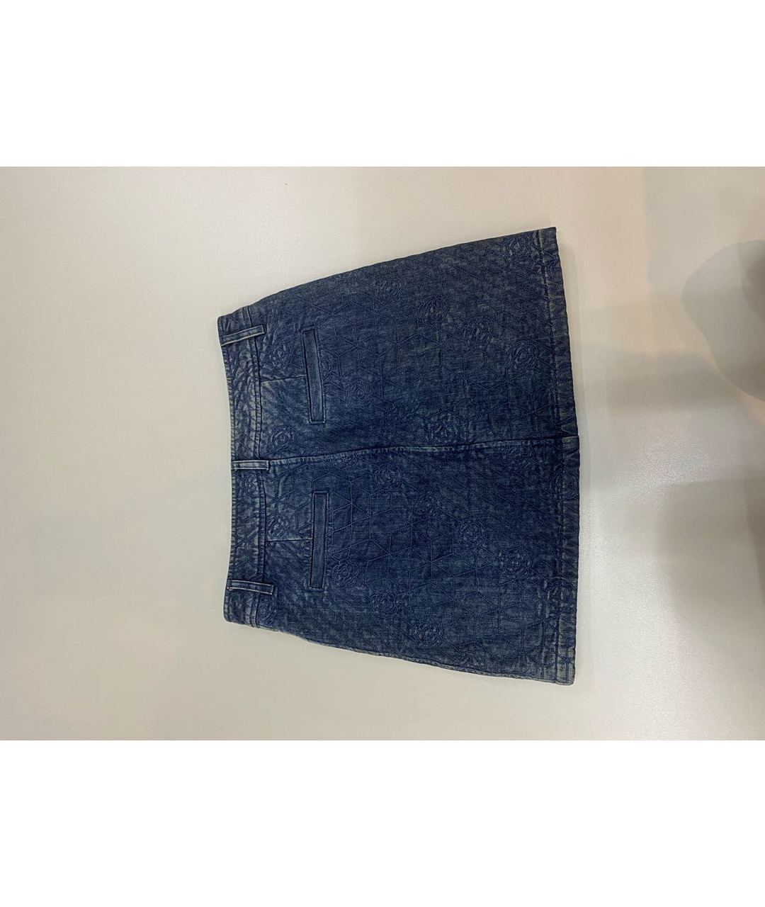 CHANEL PRE-OWNED Синяя деним юбка мини, фото 2