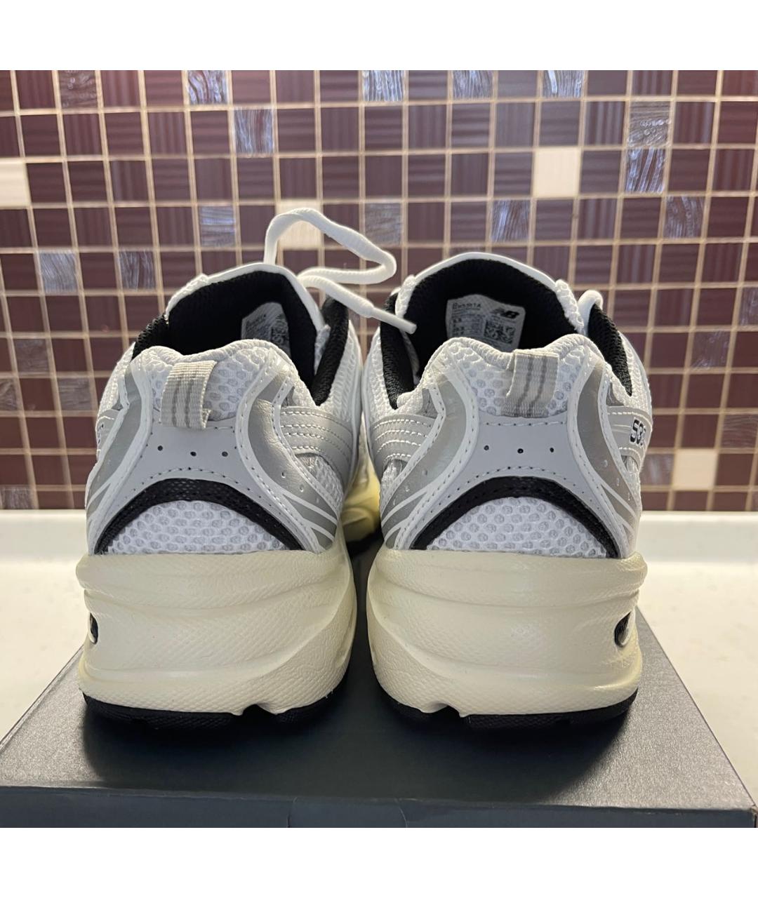 NEW BALANCE Белые кожаные кроссовки, фото 4