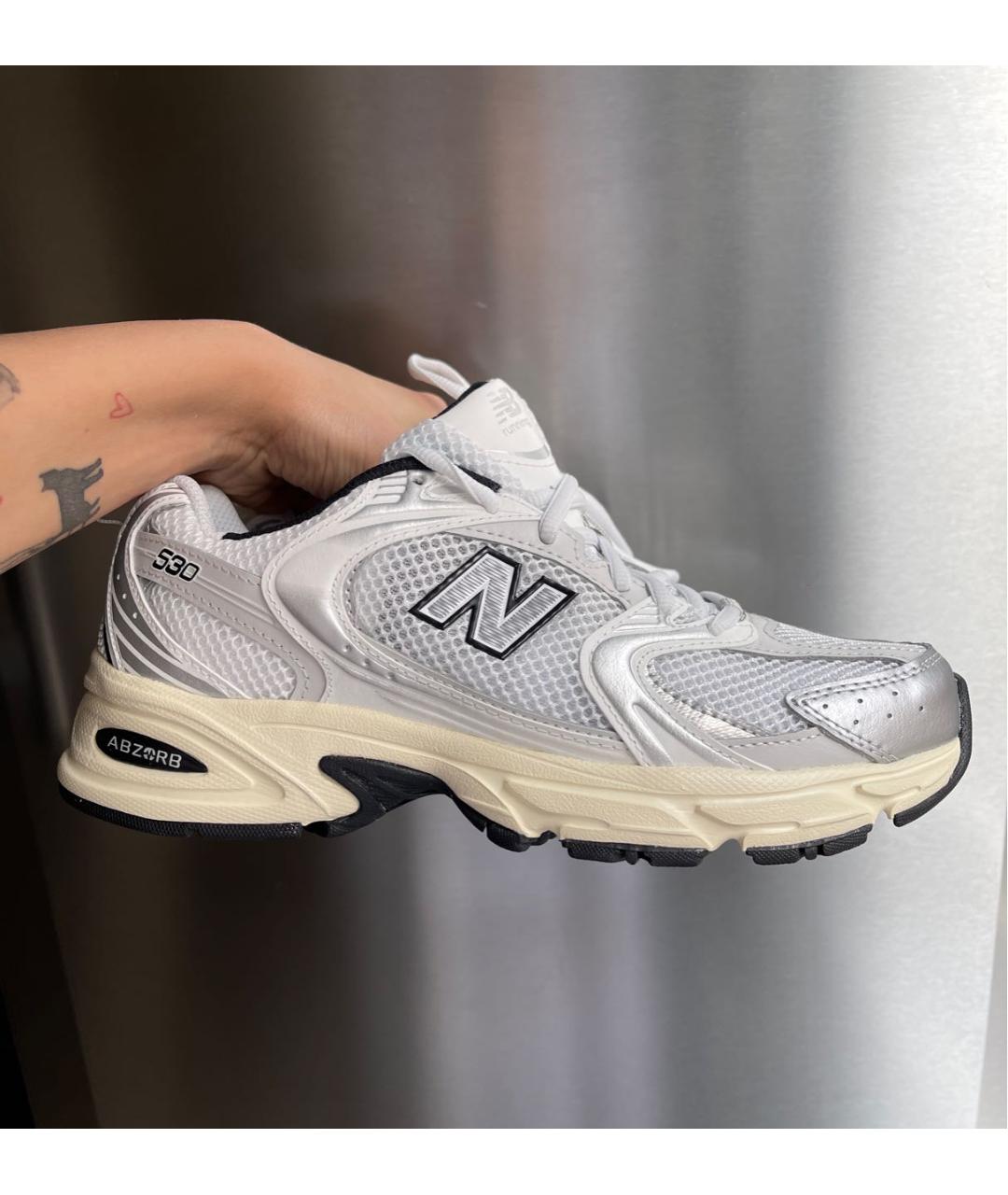 NEW BALANCE Белые кожаные кроссовки, фото 5