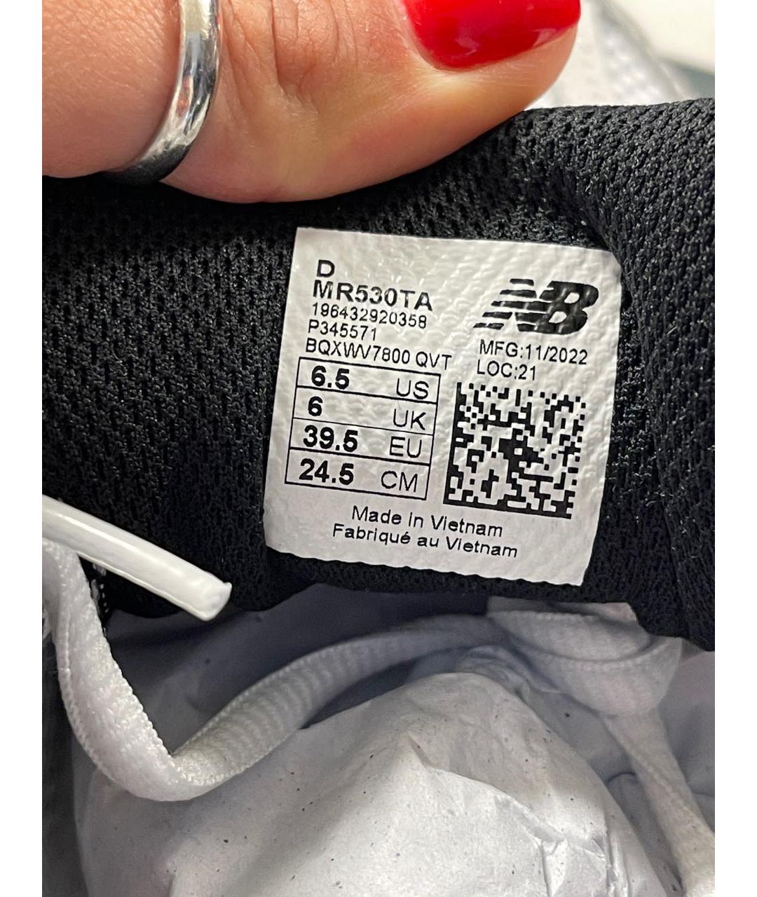 NEW BALANCE Белые кожаные кроссовки, фото 7