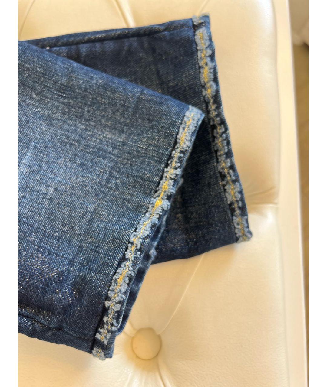 CHANEL PRE-OWNED Темно-синие хлопковые прямые джинсы, фото 8