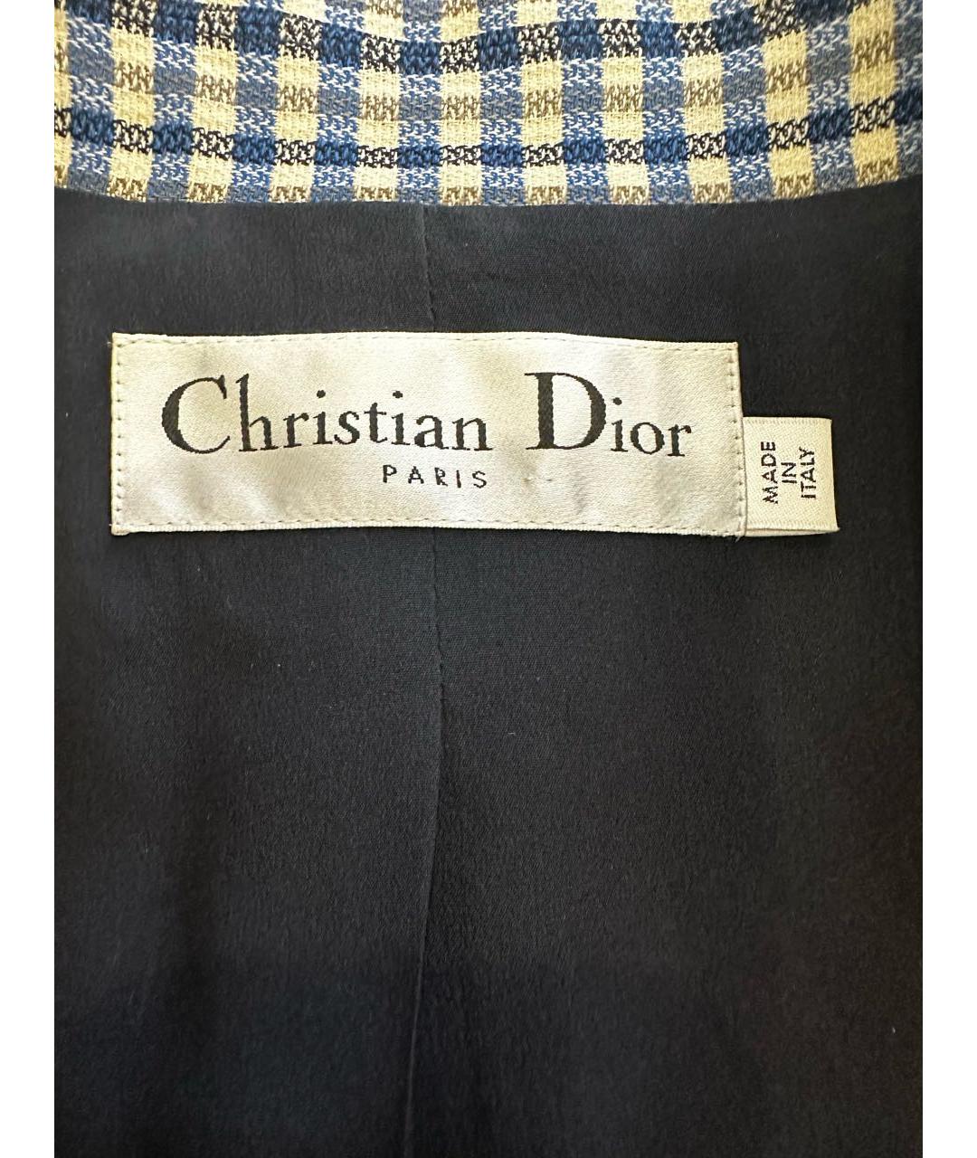 CHRISTIAN DIOR PRE-OWNED Синее шерстяное пальто, фото 3