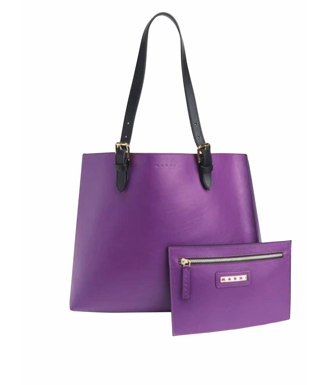 MARNI Фиолетовая кожаная сумка тоут, фото 1