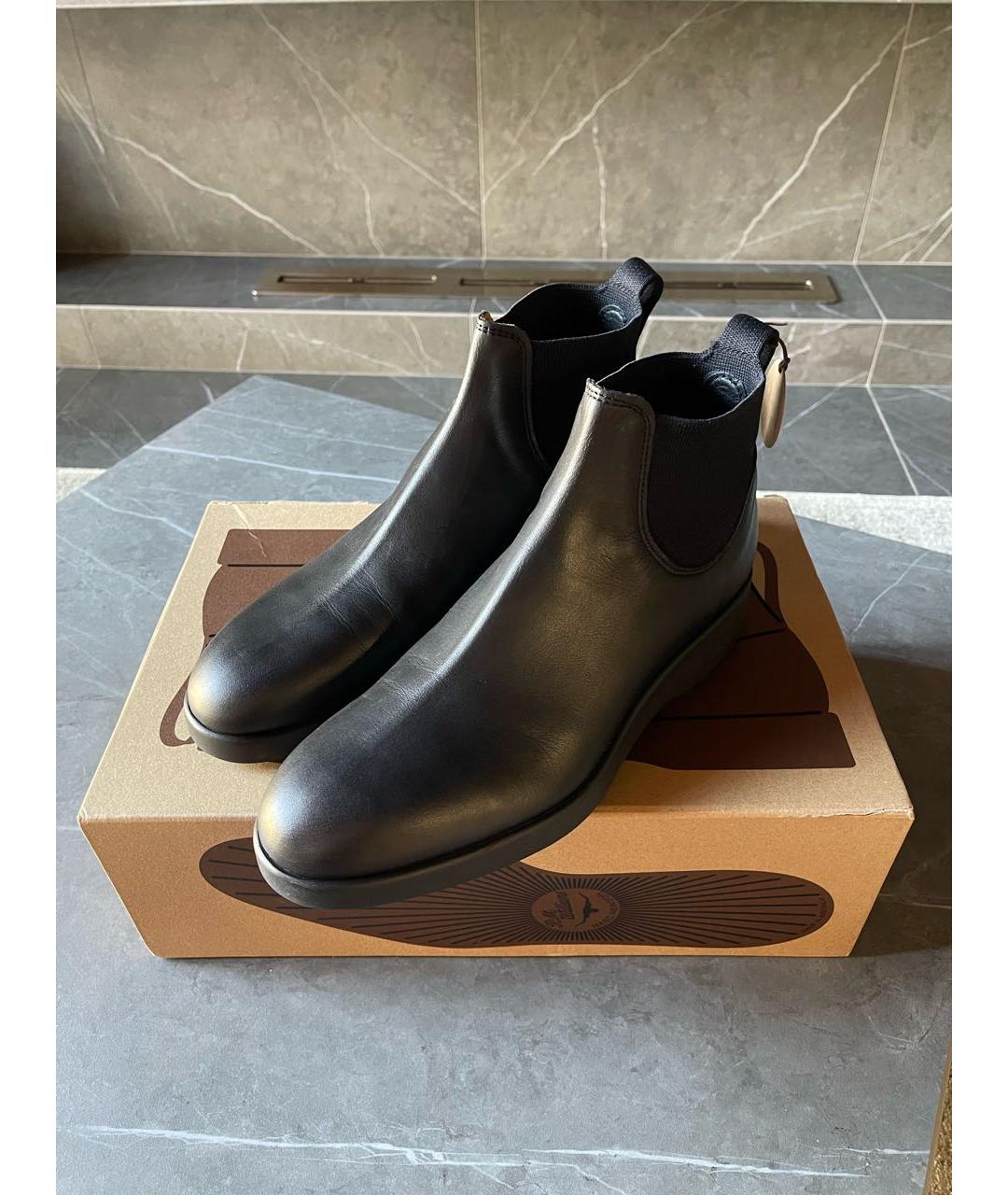 R.M.WILLIAMS Черные кожаные высокие ботинки, фото 4