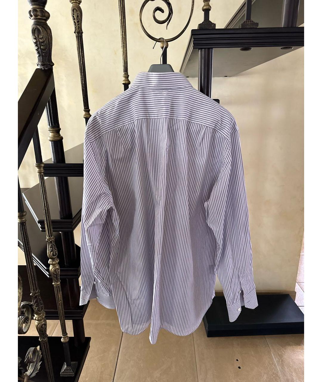 ERMENEGILDO ZEGNA Фиолетовая хлопковая классическая рубашка, фото 2
