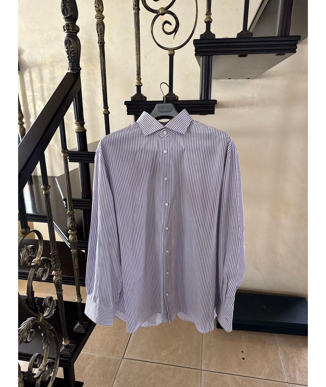 ERMENEGILDO ZEGNA Фиолетовая хлопковая классическая рубашка, фото 7