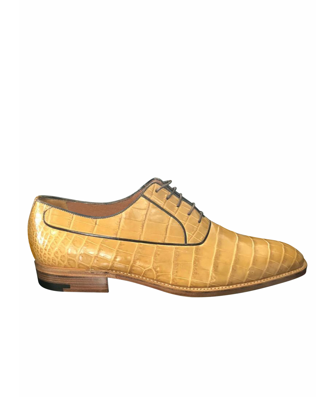 A.TESTONI Желтые туфли из экзотической кожи, фото 1