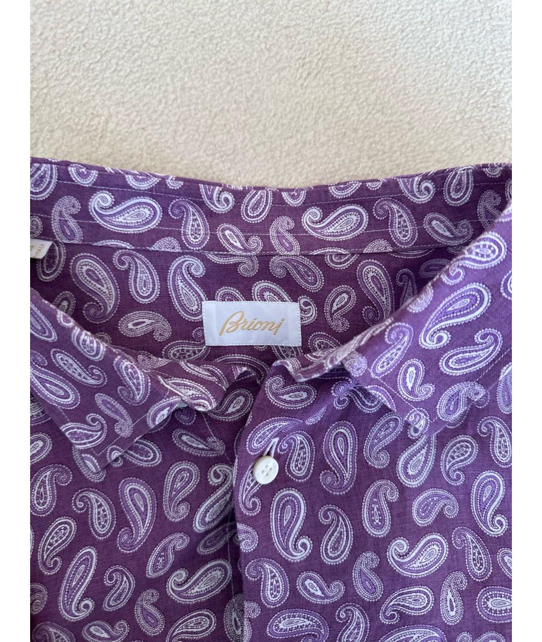 BRIONI Фиолетовая хлопковая классическая рубашка, фото 3