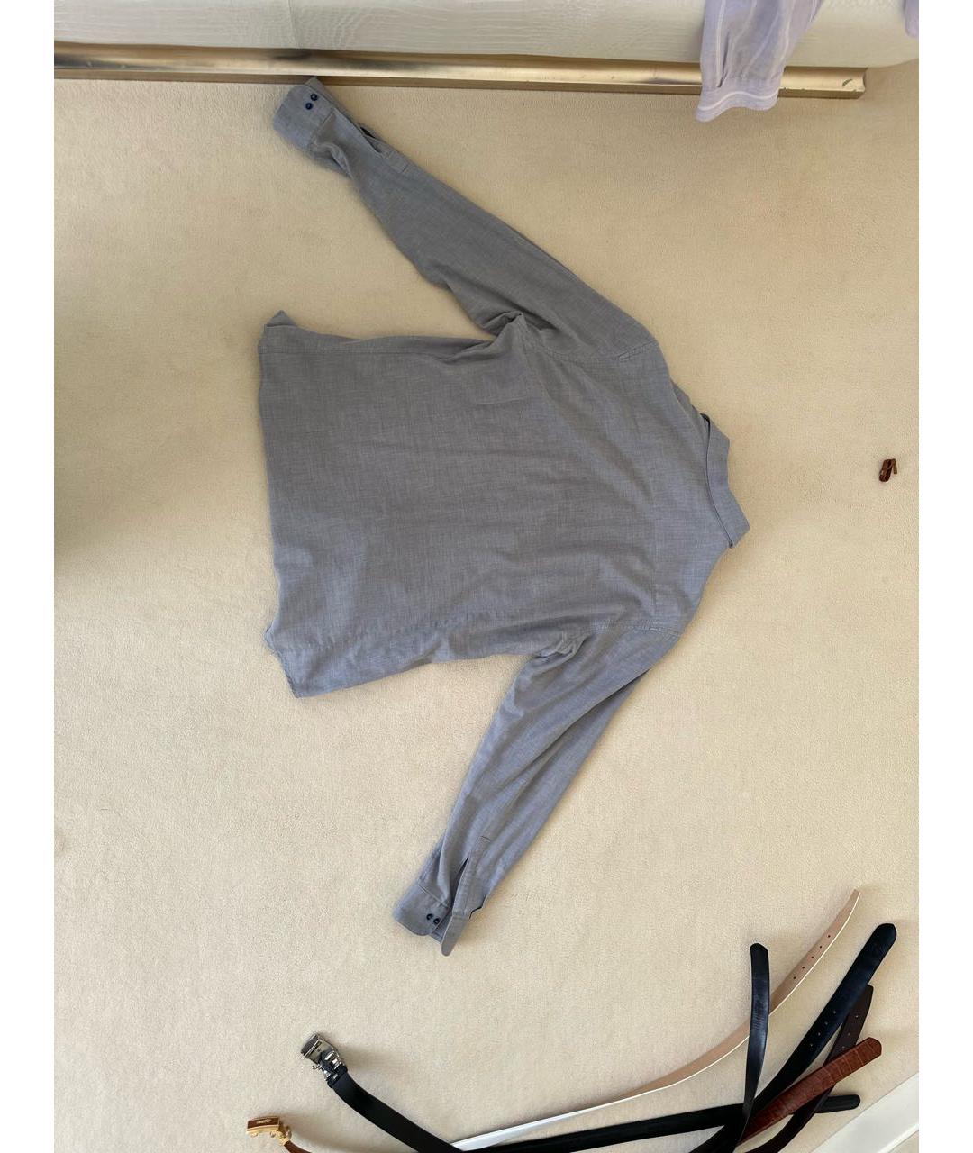 Messori Серая хлопковая классическая рубашка, фото 2