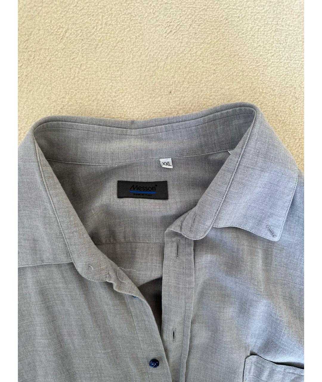 Messori Серая хлопковая классическая рубашка, фото 3